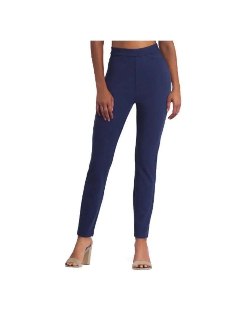NEW Isaac Mizrahi Navy Blue Stretch Skinny Ankle Pants - Medium